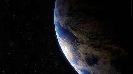 بک گراند عکس خوب واقعی از گوشه چپ کره زمین از ناسا با رنگ آبی کربنی با سفید