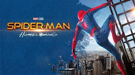 والپیپر و پوستر مرد عنکبوتی بر فراز ساختمان های بلند
