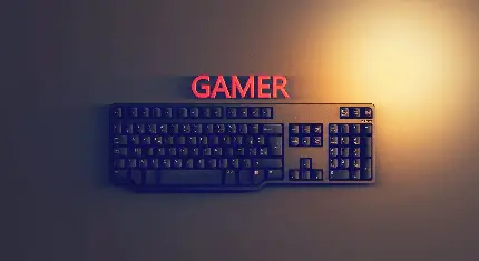 زیباترین تصویر زمینه ویندوز 11 با طرح کیبورد و با تیتر Gamer