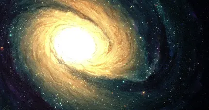 عکس زمینه کهکشان مارپیچی منظم و زیبا با رنگ آتشین