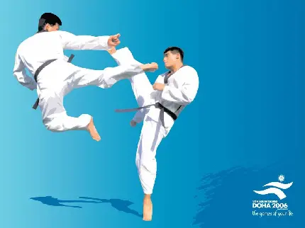 عکس رزمی مبارزه و ورزش کاراته برای چاپ بر روی تخته و تابلو شاسی