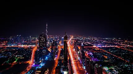 دانلود عکس برج های دبی در شب با کیفیت به نظیر مخصوص والپیپر