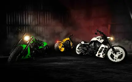 عکس از موتور سیکلت های با رنگ زیبا مخصوص مسابقه