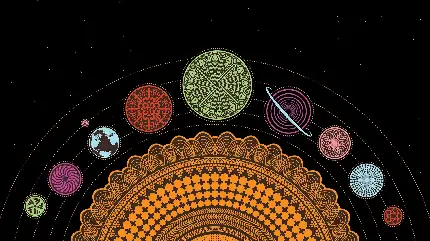 عکس کره های منظومه شمسی با طرح و ادیت خاص برای والپیپر