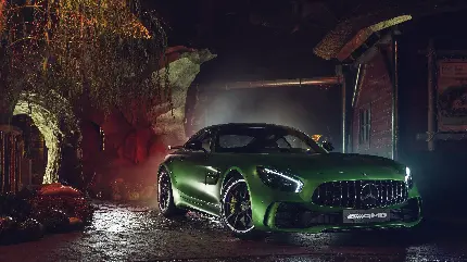 عکس فول اچ دی ماشین بنز amg gt r سبز