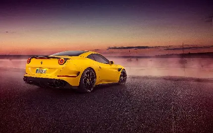 عکس اتومبیل فراری کالیفرنیا با رنگ زرد برای تصویرزمینه