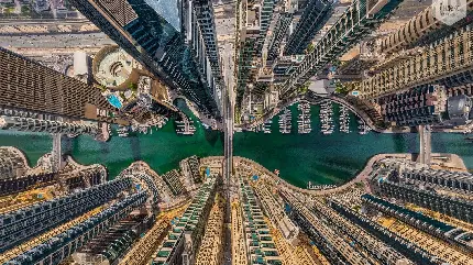 عکس شهر دبی از بالا با کیفیتی عالی و بی نظیر برای پس زمینه