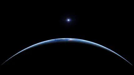 تصویر زمینه شکوهمند کره زمین در فضا در کنار ماه با کیفیت Full HD
