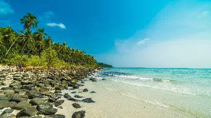 زیباترین تصویر زمینه ساحل دریا با کیفیت 6K مخصوص دسکتاپ