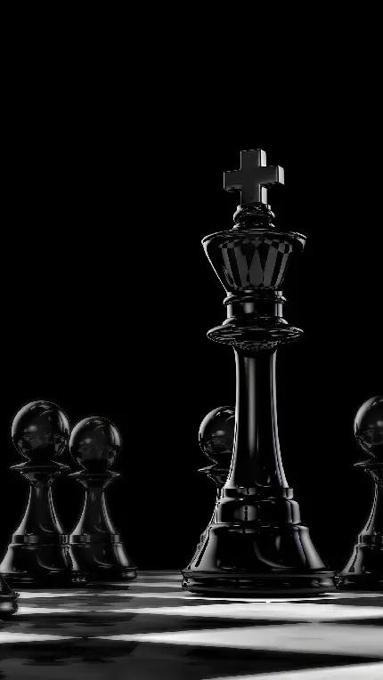 عکس پادشاه مشکی رنگ بازی شطرنج برای بک گراند گوشی و پروفایل