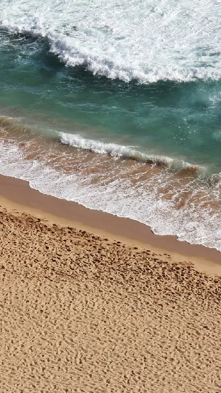 بک گراند و والپیپر آیفون 10 Apple iPhone XR با طرح ساحل و شن و موج آب