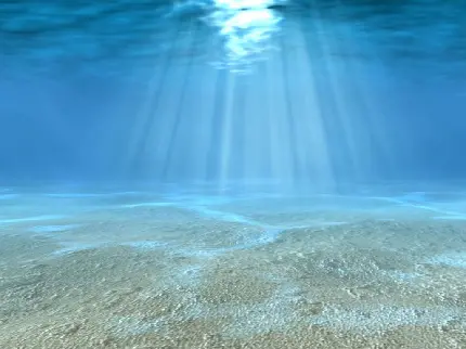 تصویر زیبای اعماق اقیانوس و آب زلال و شن و ماسه کف دریا