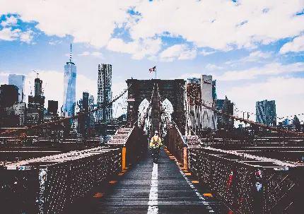 عکس پل معروف نیویورک سیتی در منطقه بروکلین