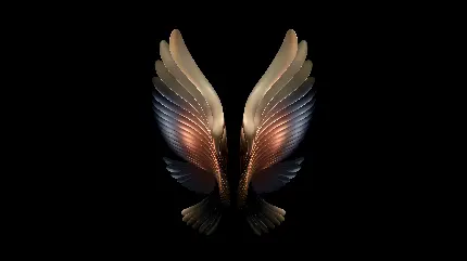 زیباترین عکس سیاه بال های فلزی پرنده با کیفیت 9K برای دسکتاپ