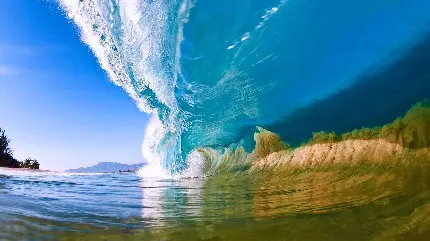 دانلود عکس فوق العاده جذاب از برگشت موج در اقیانوس با کیفیت HD مناسب ویندوز
