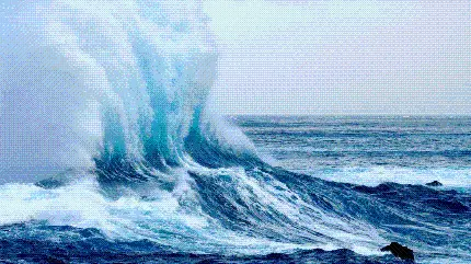 تصویر امواج شکوه قدرتمند اقیانوس با کیفیت عالی