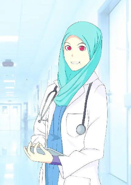 عکس پزشکی دختر با حجاب فانتزی با بهترین کیفیت برای پروفایل