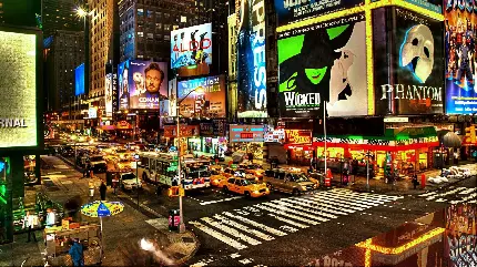 عکس از میدان تایمز یکی از شلوغترین خیابان های نیویورک 