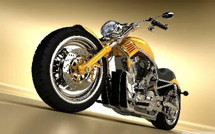 تصویر موتور سیکلت با طراحی کلاسیک و خوش رنگ