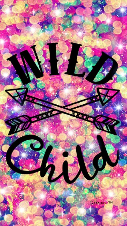 عکس پروفایل و والپیپر هفت رنگ با تیتر Wild Child و تم کهکشانی