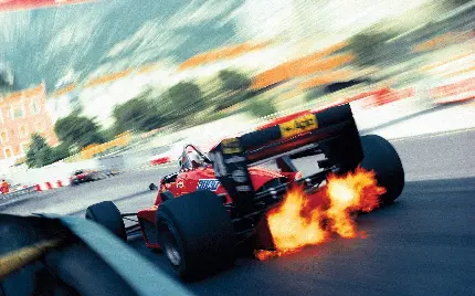 دانلود عکس جذاب و مهیج از سرعت زیاد فراری F1 و آتش اگزوزش در مسابقات فرمول یک فراری