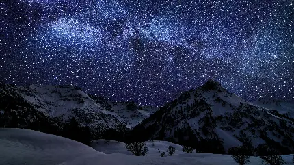 عکس زیبای شب پر ستاره و بسیار متفاوت از آسمان برای بک گراند دسکتاپ
