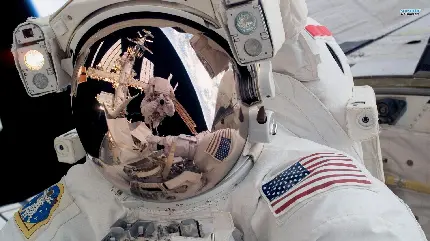 عکس فضانورد ناسا در دومین سفر خود به ایستگاه فضایی با کیفیت بالا