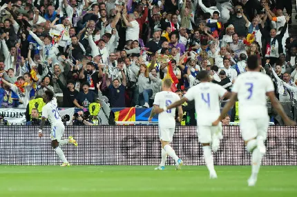 عکس شادی بازیکنان رئال مادرید در فینال لیگ قهرمانان اروپا 2022