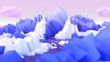 تصویر کوهستان و دره به حالت سه بعدی فانتزی