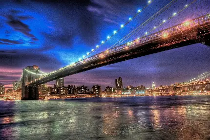 جدیدترین عکس پل بروکلین نورانی با کیفیت 7K