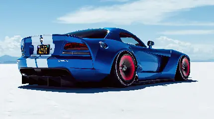 پوستر ماشین دوج وایپر آبی و سفید car dodge viper 