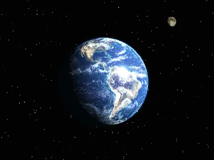 عکس پروفایل با کیفیت عالی از عکس کره زمین واقعی در شب پر ستاره از ناسا