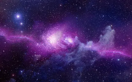 تصویر زمینه کهکشان با رنگهای بنفش و خاکستری و زمینه ستاره ها