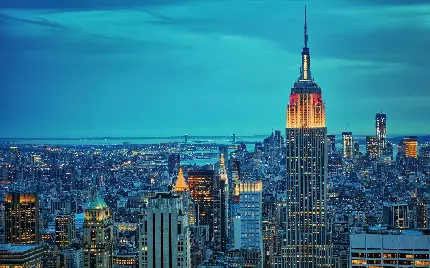 تصویر سازه معروف و ساختمان امپایر استیت نیویورک با کیفیت FULL HD