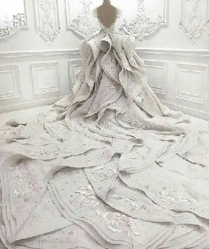 عکس لاکچری مدل لباس عروس با دامن مدل ماهی و دنباله دار و جذاب