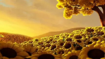 تصویر مزرعه گل های شگفت انگیز آفتابگردان برای پروفایل و پس زمینه گوشی موبایل