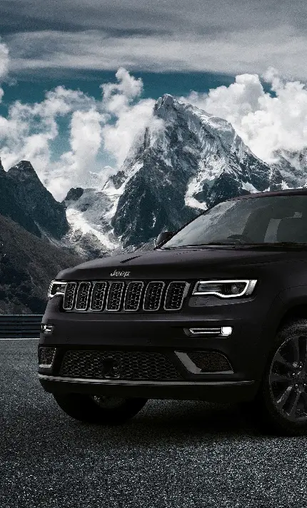 پس زمینه Jeep Grand Cherokee جیپ گرند چروکی مشکی برای گوشی موبایل