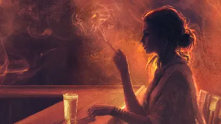 دانلود عکس تصویر زمینه دختر عاشق سیگاری برای والپیپر و پروفایل