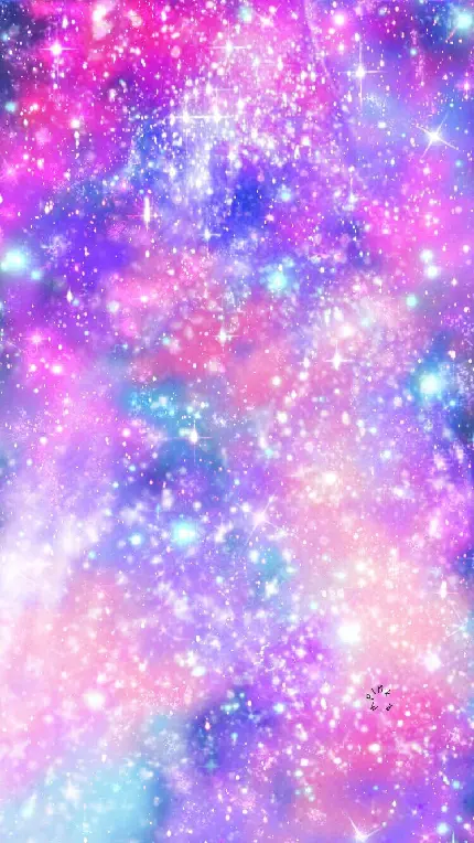 دانلود والپیپر کهکشان پر ستاره به رنگ بنفش و صورتی