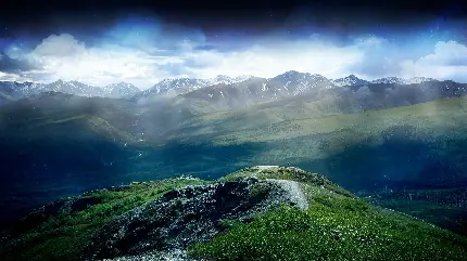 تصویر زمینه تپه های سر سبز برای دسکتاپ با کیفیت full hd
