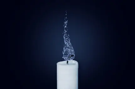 والپیپر جالب از شمعی سفید با شعله ی آبی برای پس زمینه گوشی و موبایل