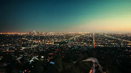 عکس زمینه مناطق مسکونی شهر بزرگ لس آنجلس