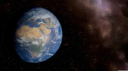 بک گراند فضا و کهکشان انتزاعی همراه با نصف کره زمین