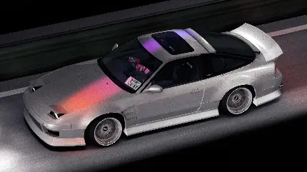 تصویر زمینه ماشین مسابقه ای شرکت نیسان Nissan با رنگ نقره ای