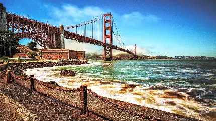 عکس زمینه پل معروف گلدن گیت در سانفرانسیسکو برای زمینه دسکتاپ