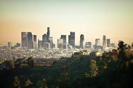 عکس و والپیپر شهر لس آنجلس با برج های مشهور در مرکز شهر برای پروفایل