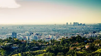عکس کل شهر لس آنجلس با منظره ای زیبا در روز