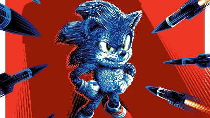 تصویر پس زمینه سونیک Sonic با بک گراند قرمز رنگ