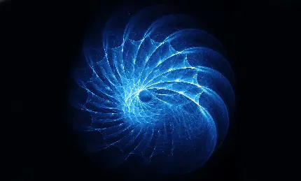 تصویر آبستره نورهای آبی در هم تنیده و منحنی مانند