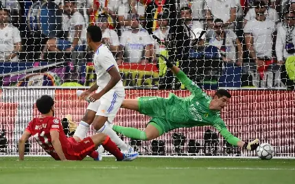 عکس واکنش دیدنی تیبو کورتوا در فینال لیگ قهرمانان اروپا 2022